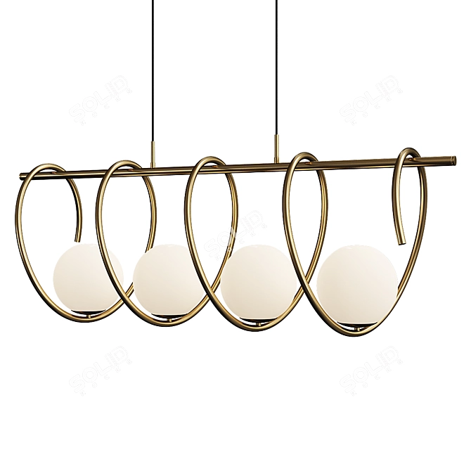 Modern Gubbio Linear Chandelier 3D model image 1