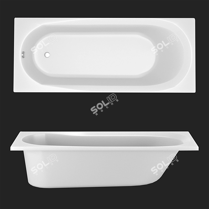 Elegant Acrylic Bathtub: TONI ARTI Calitri 170x70 3D model image 1