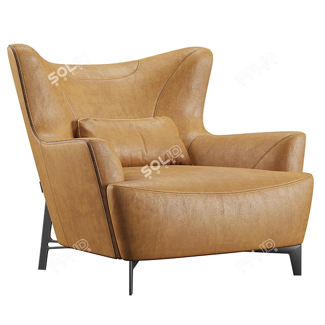 Borzalino Harmony Armchair: Customizable Elegance 3D model image 1