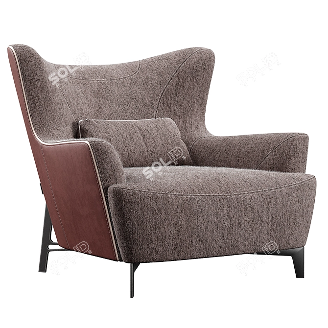 Borzalino Harmony Armchair: Customizable Elegance 3D model image 2