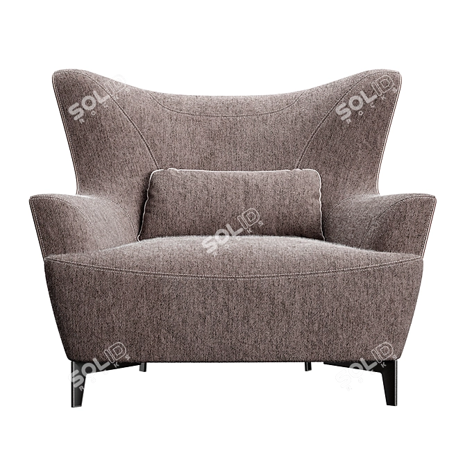 Borzalino Harmony Armchair: Customizable Elegance 3D model image 3