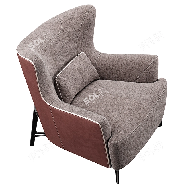 Borzalino Harmony Armchair: Customizable Elegance 3D model image 5