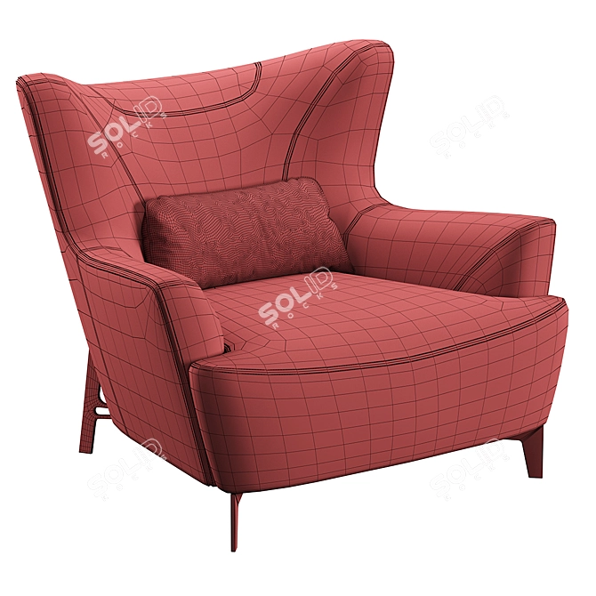 Borzalino Harmony Armchair: Customizable Elegance 3D model image 7