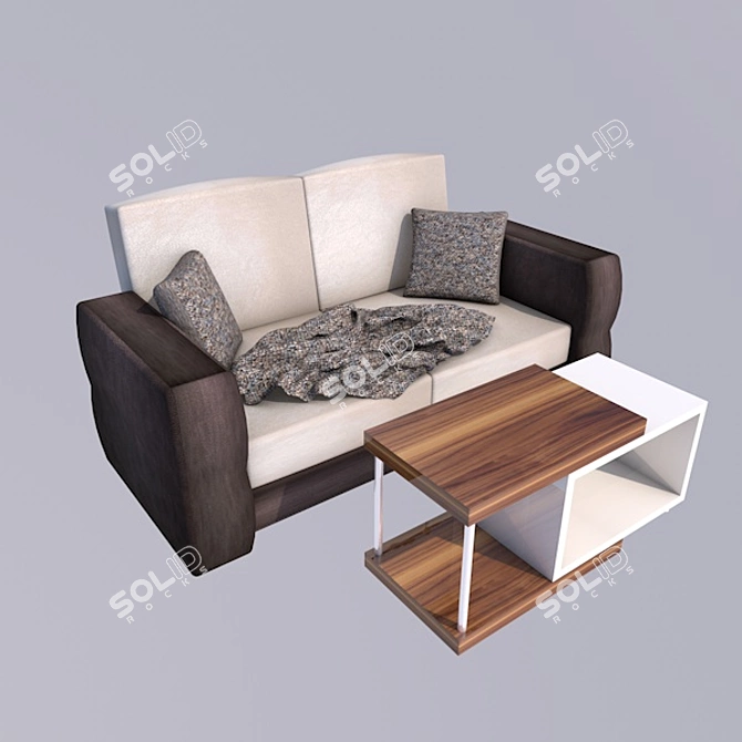 Title: Multifunctional Sofa Set 3D model image 1