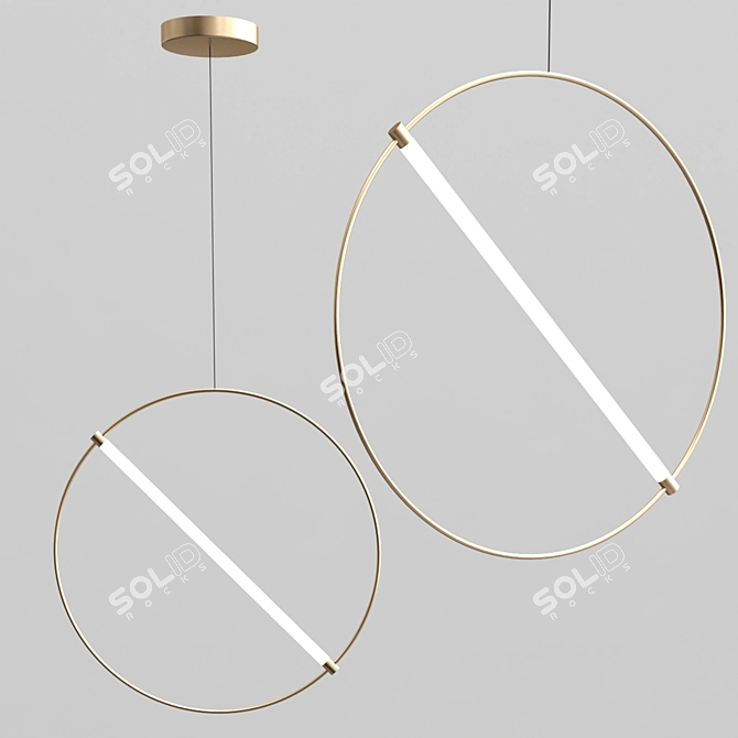 Minimalist LED Pendant Light 3D model image 1