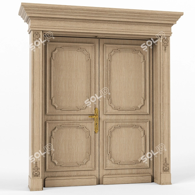 Elegant Entryway Doors 3D model image 1