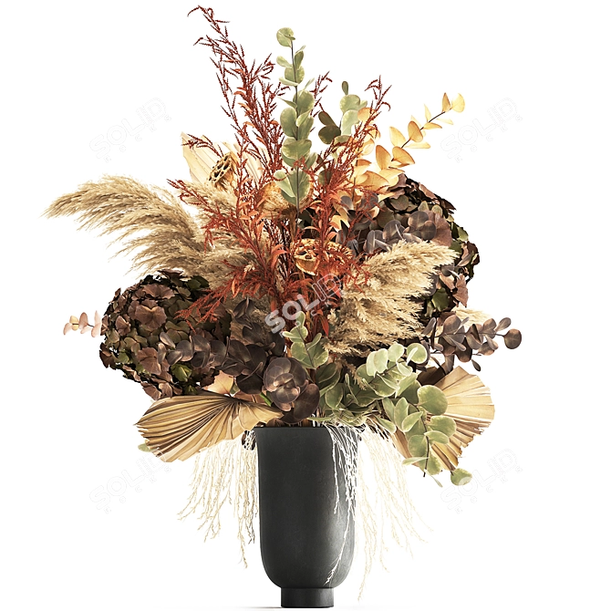 Autumn Bliss Bouquet with Dried Flowers 3D model image 7