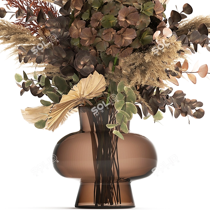 Autumn's Elegance: Dried Flower Bouquet 3D model image 3