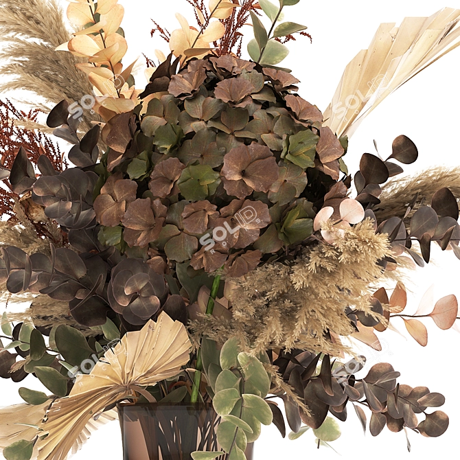 Autumn's Elegance: Dried Flower Bouquet 3D model image 4