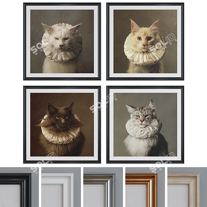 Modern Classic Picture Frame Set 3D model image 1