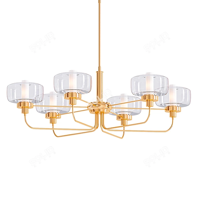 Elegant Six-Light Pendant 3D model image 1