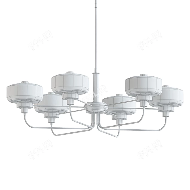 Elegant Six-Light Pendant 3D model image 2