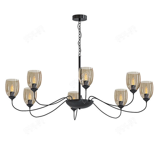 Elegant Eight-Light Chandelier 3D model image 1