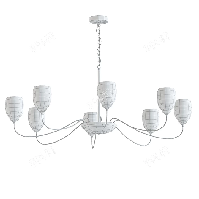 Elegant Eight-Light Chandelier 3D model image 2