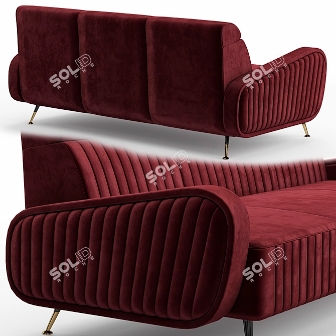 Harrison Upholstered Modern Sofa 3D model image 3