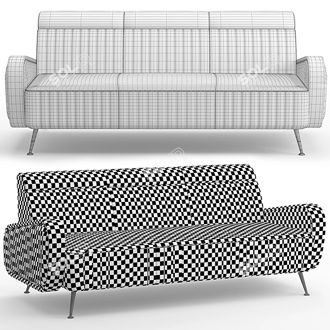 Harrison Upholstered Modern Sofa 3D model image 4