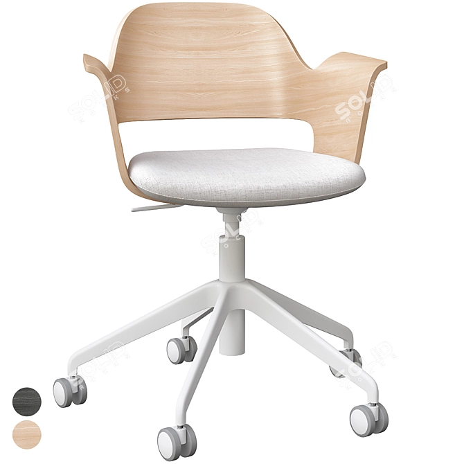 Sleek Oak Conference Chair 3D model image 1