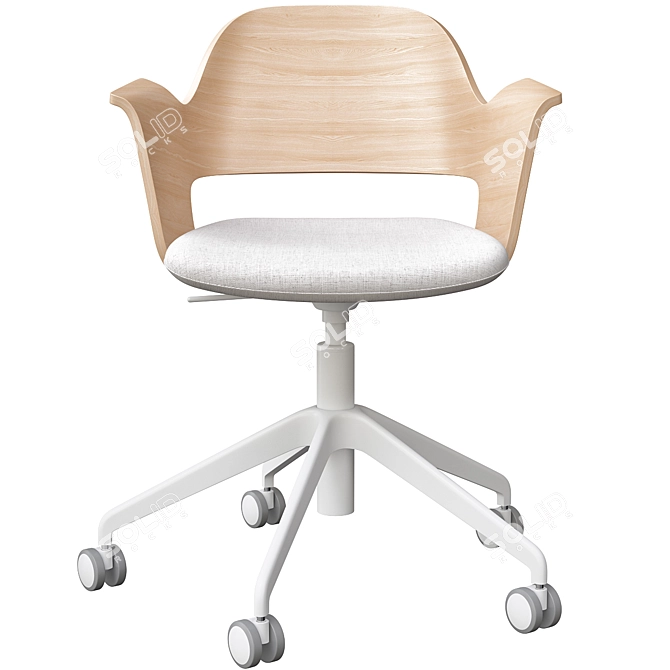 Sleek Oak Conference Chair 3D model image 3