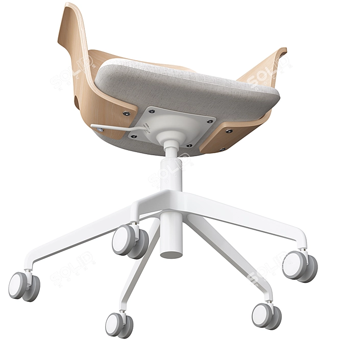 Sleek Oak Conference Chair 3D model image 4