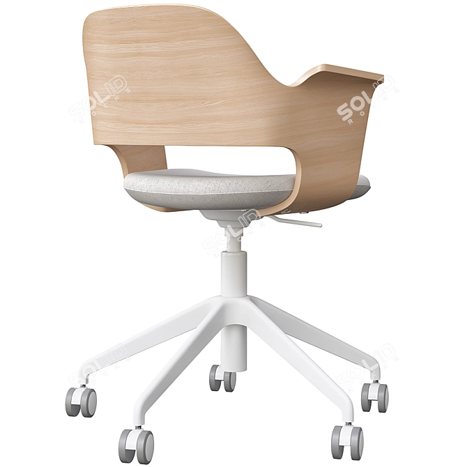 Sleek Oak Conference Chair 3D model image 5