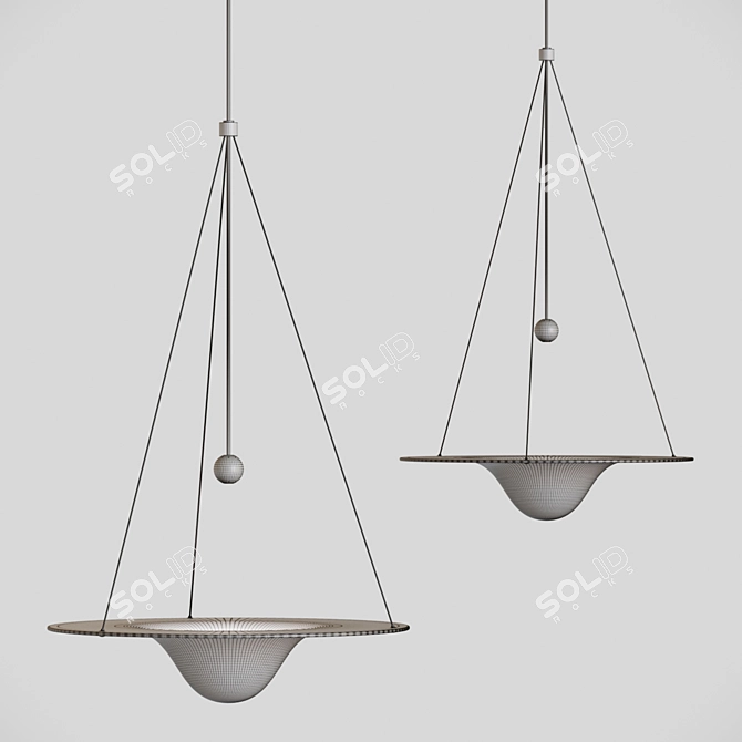 Modern Clear Glass Pendant Lamp 3D model image 3