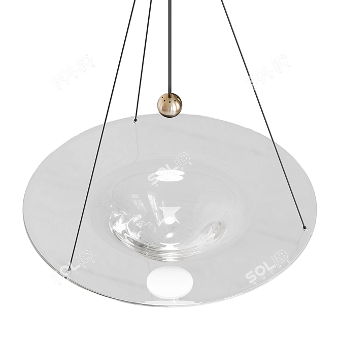 Modern Clear Glass Pendant Lamp 3D model image 5