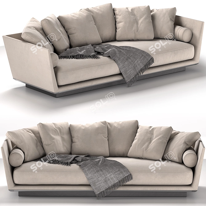 Elegant Noonu Sofa: Luxurious Comfort 3D model image 1
