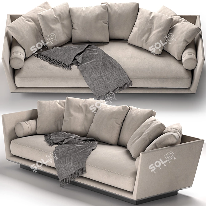 Elegant Noonu Sofa: Luxurious Comfort 3D model image 2