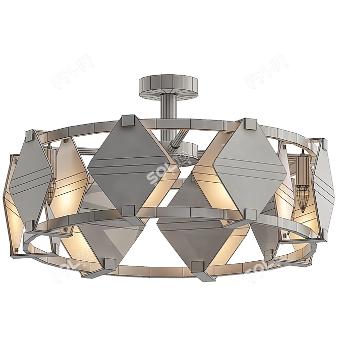 Elegant Aragon Ceiling Chandelier 3D model image 2