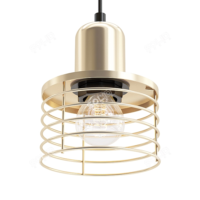 Elegant Copper Pendant Light 3D model image 1