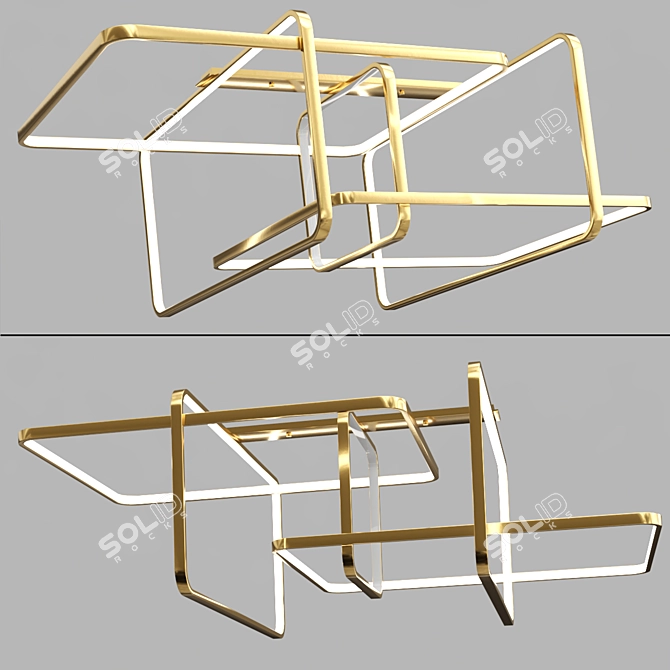 Geometric LED Luminaire 3D model image 2