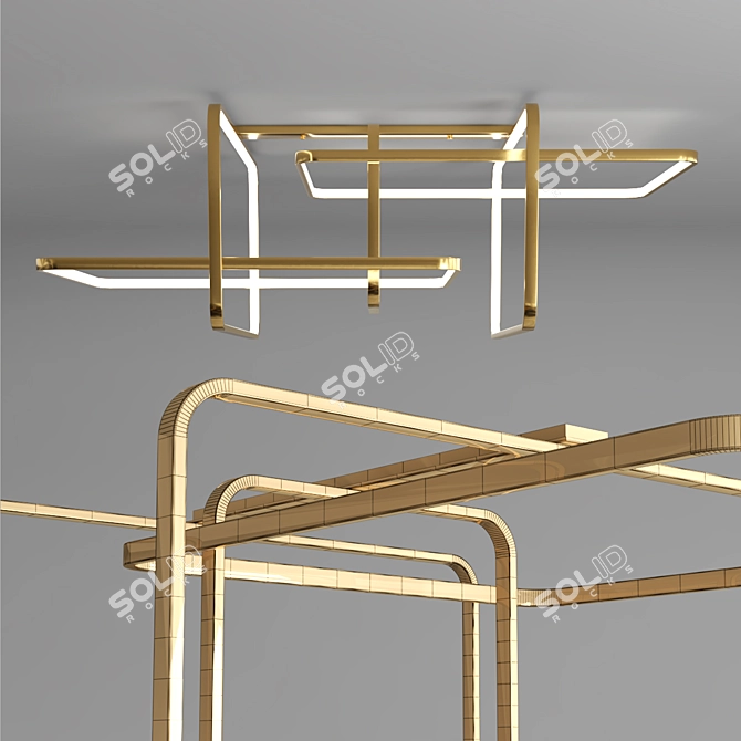 Geometric LED Luminaire 3D model image 3