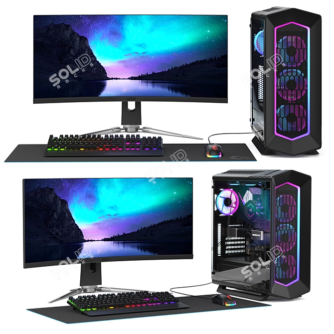 Ultimate PC Gamer Set 3D model image 1