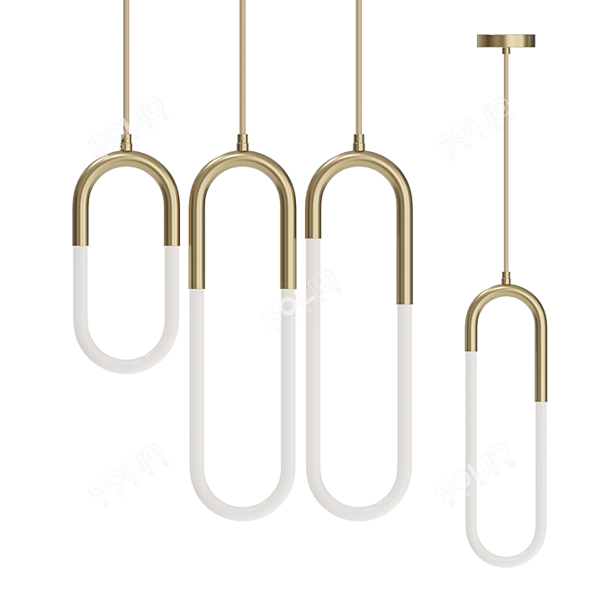 Elegant Tube Pendant Lamp 3D model image 1