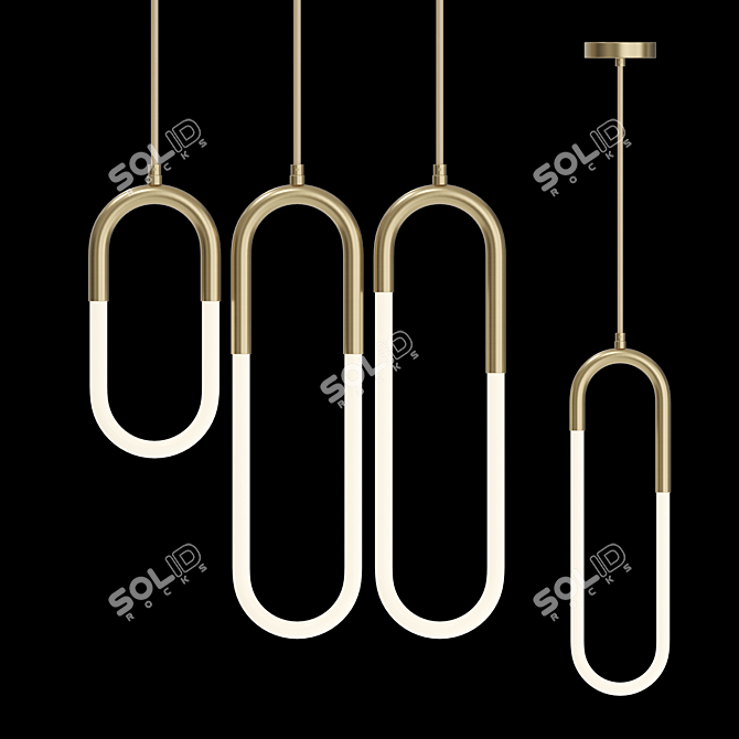 Elegant Tube Pendant Lamp 3D model image 2