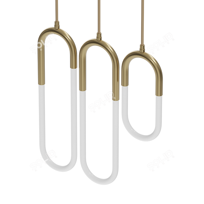 Elegant Tube Pendant Lamp 3D model image 3
