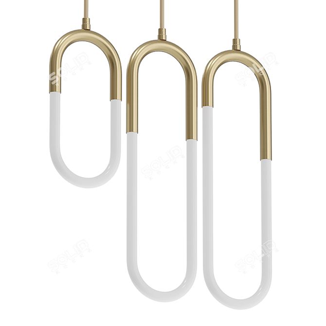 Elegant Tube Pendant Lamp 3D model image 4