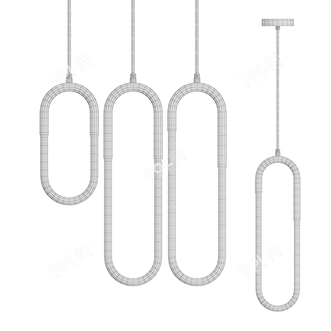 Elegant Tube Pendant Lamp 3D model image 6