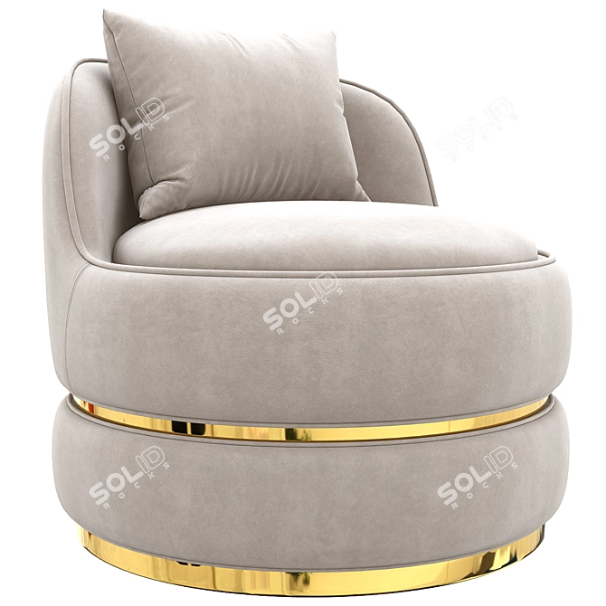 Modern Teal Swivel Vanity Chair 3D model image 2