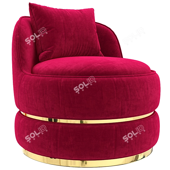 Modern Teal Swivel Vanity Chair 3D model image 3