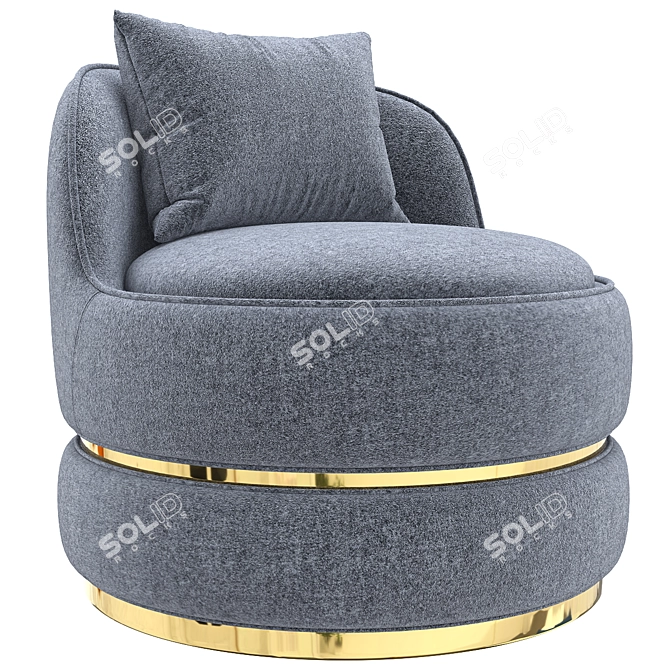 Modern Teal Swivel Vanity Chair 3D model image 5