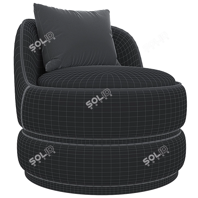 Modern Teal Swivel Vanity Chair 3D model image 6