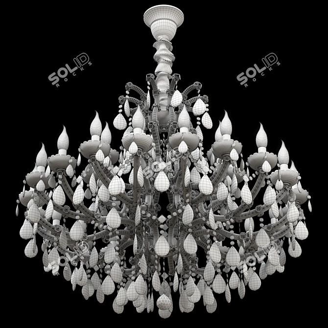 Ethereal Crystal Chandelier 3D model image 2