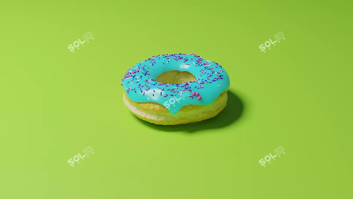Classic Glazed Donut 3D model image 1