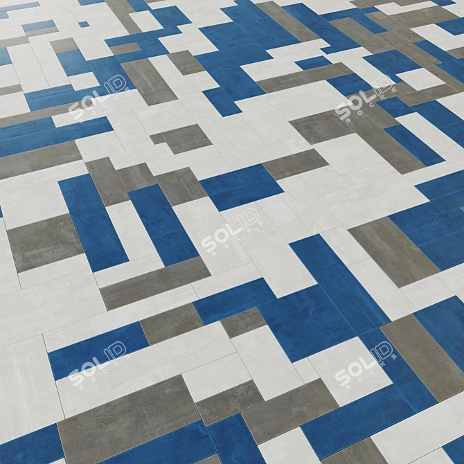 Smooth Pave Rectangle Tile 3D model image 4