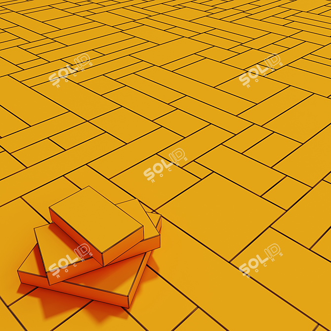 Smooth Pave Rectangle Tile 3D model image 7