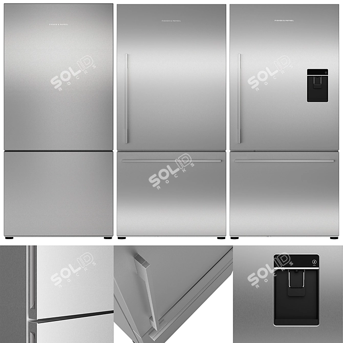 Fisher & Paykel Set 1 Fridges: Stylish and Spacious 3D model image 1