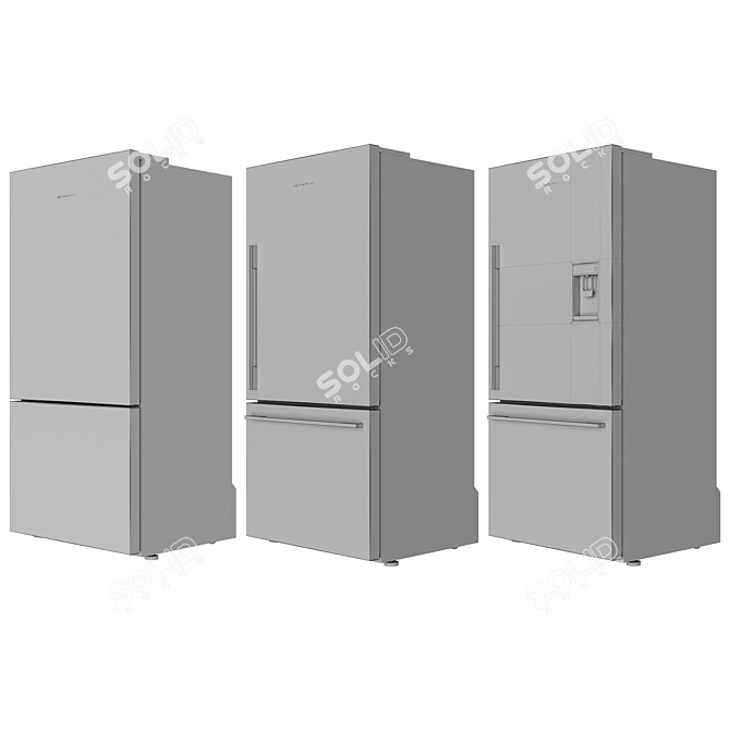 Fisher & Paykel Set 1 Fridges: Stylish and Spacious 3D model image 3