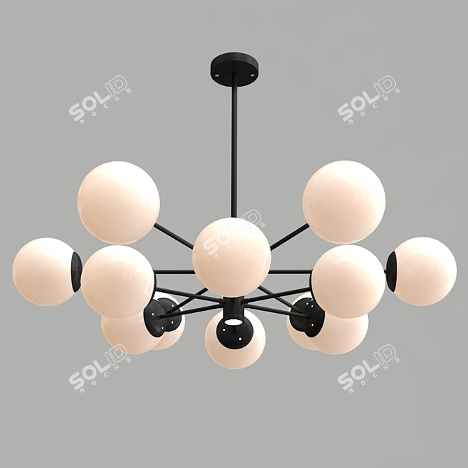 Elegant Ball-shaped Chandelier 3D model image 7