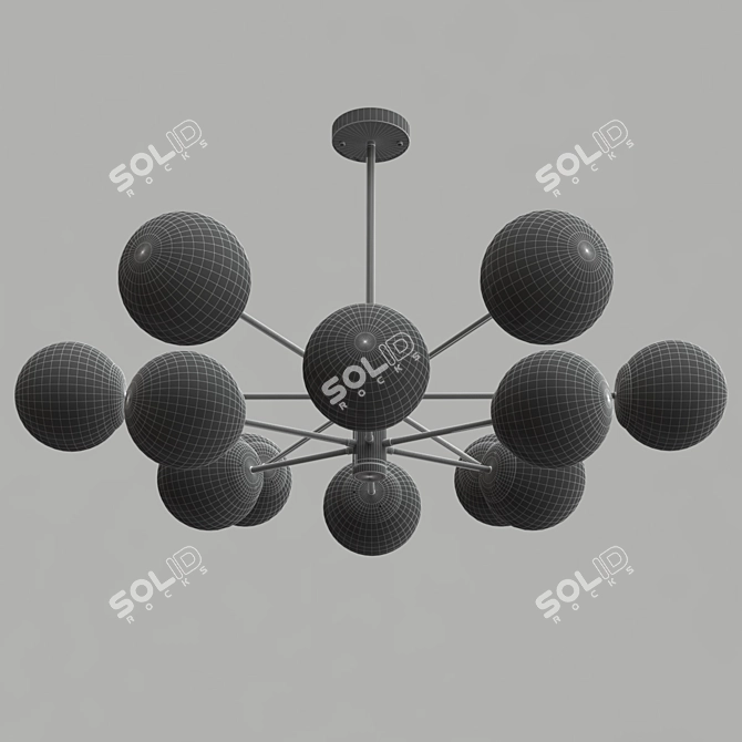 Elegant Ball-shaped Chandelier 3D model image 10